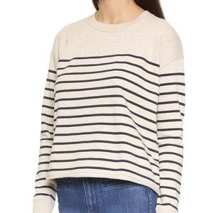 Madewell White Cutoff Sweatshirt