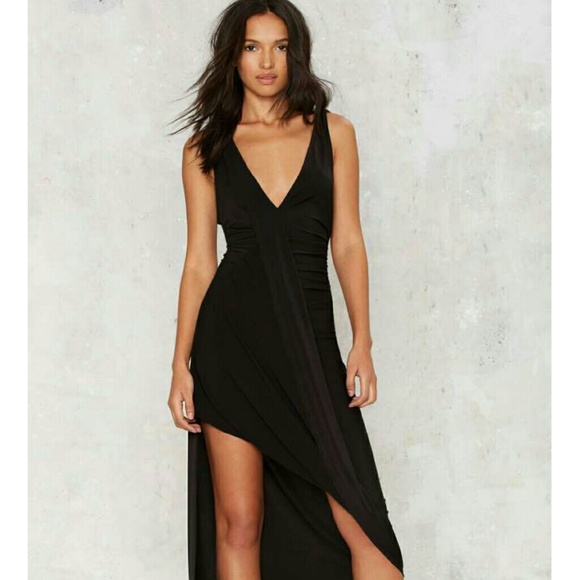 Sexy black slit dress