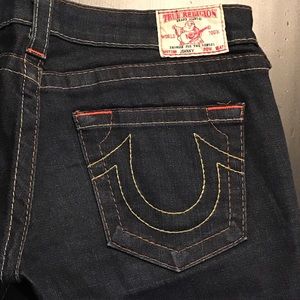 True Religion: Dark low-rise Johnny stretch 28