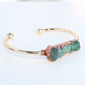 Boho Chic Natural Gemstone Gold Bracelet