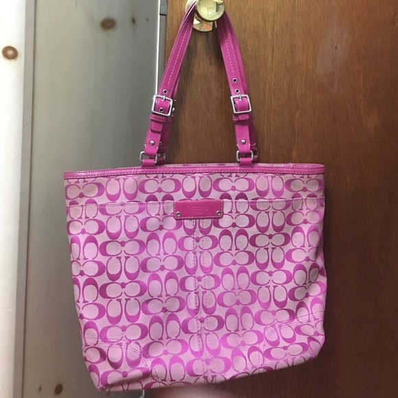 Authentic Pink Coach Tote - Picture 1 of 4