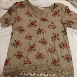 Size large suede material floral top