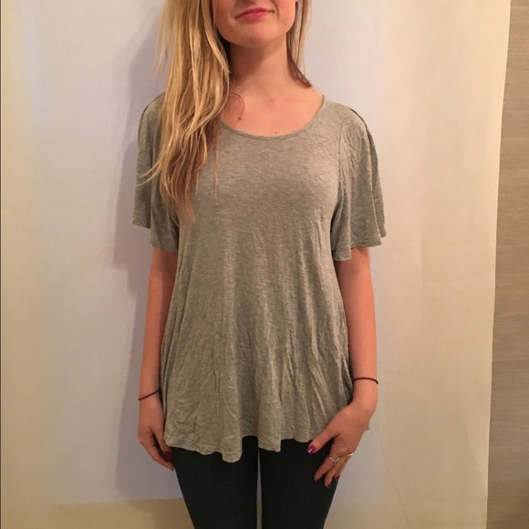 Grey Flowy Blouse