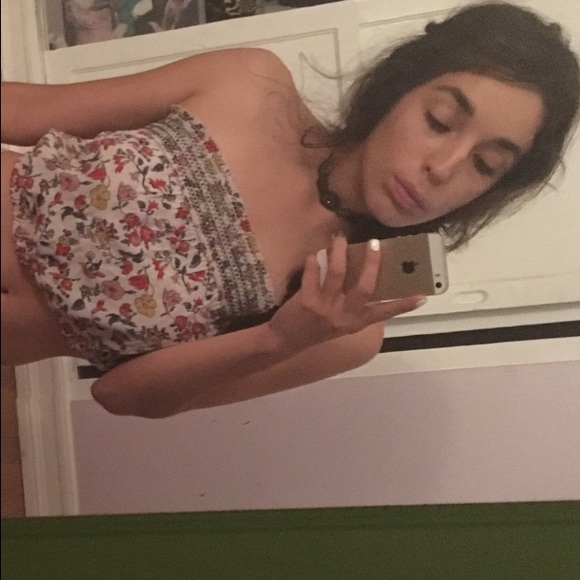 Flower tube top with strap