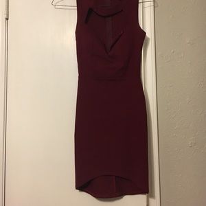 Marron chest cut out dress