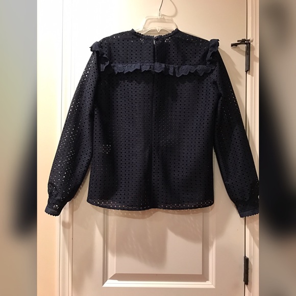 ❌SOLD❌ 🎉HOST PICK🎉 NWOT - Navy Blouse - Picture 2 of 4