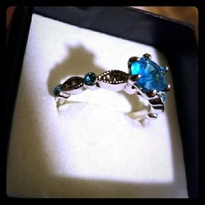Blue and White Ring