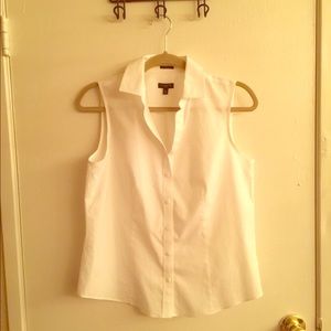 Sleeveless Button Down Dress Shirt