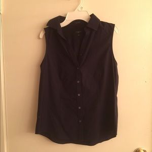 Sleeveless Button Down Dress Shirt