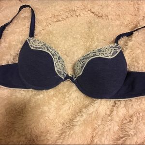 aerie navy blue lace push up bra (32B)