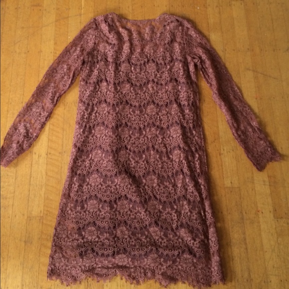 Madewell Broadway and Broom brown lace shift dress