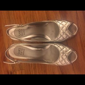 Saks Fifth Avenue silver shoes