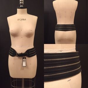 NEW BCBGMAXAZRIA Black Faux Leather Belt