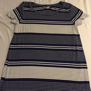 Navy and white t-shirt dress