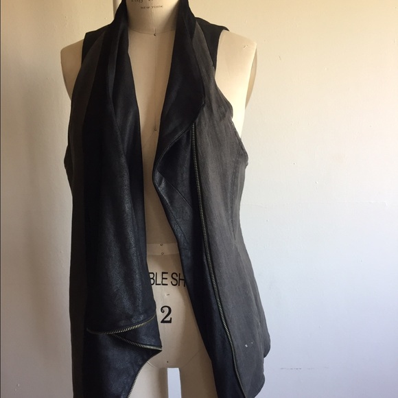 Helmut Lang Lamb Denim Leather Vest