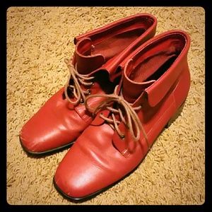 Red Coldwater Creek Ankle Boots