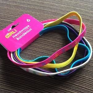 6 multicolored head bands