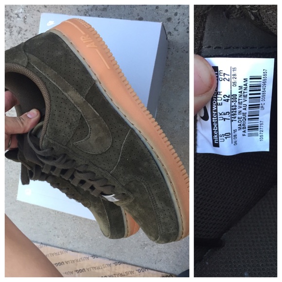 NIKE Air Force suede sneakers Sz 10 new - Picture 2 of 4