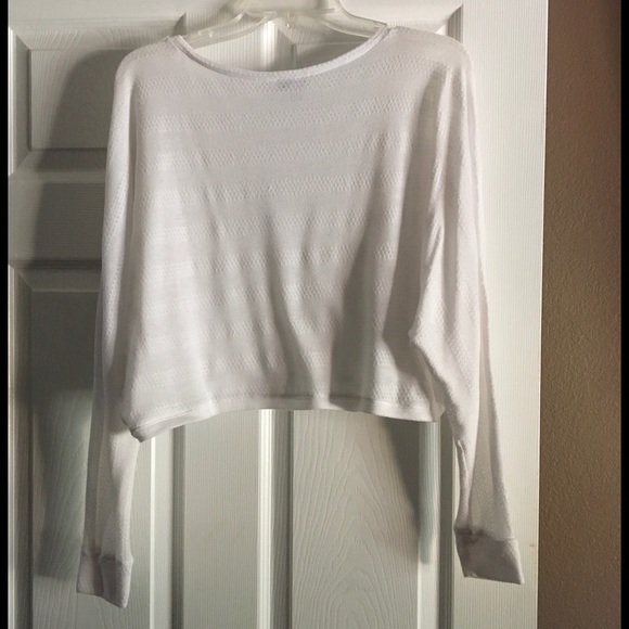 White Bebe long sleeve top, size L - Picture 2 of 4