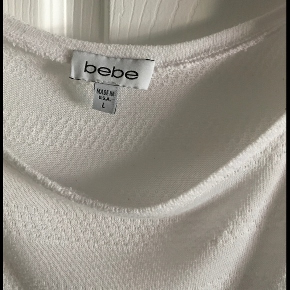 White Bebe long sleeve top, size L - Picture 3 of 4