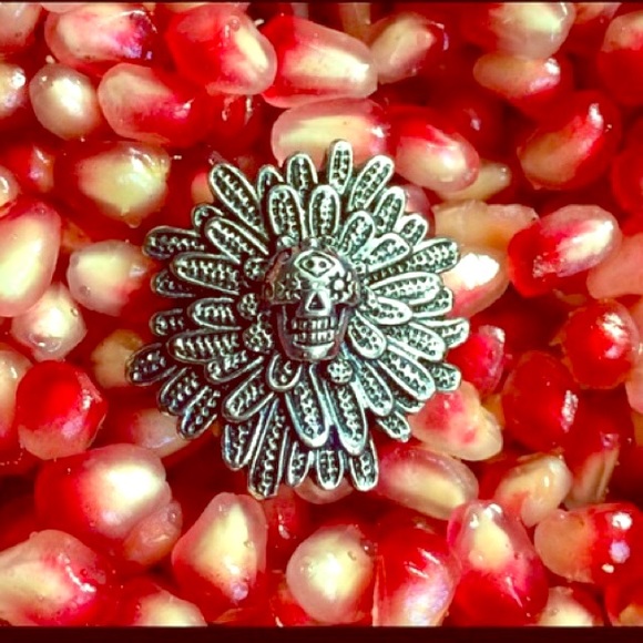 "Marigold" sugar skull ring.