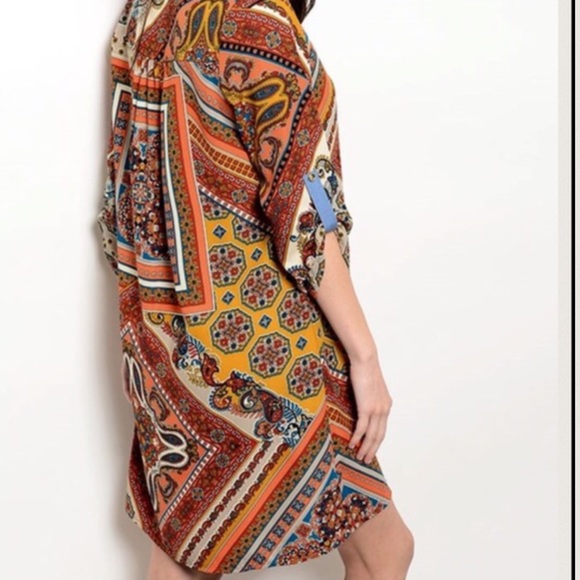 ❗️OFFER $34! LAST ONE! FUNky Print Boho Dress - Picture 3 of 3