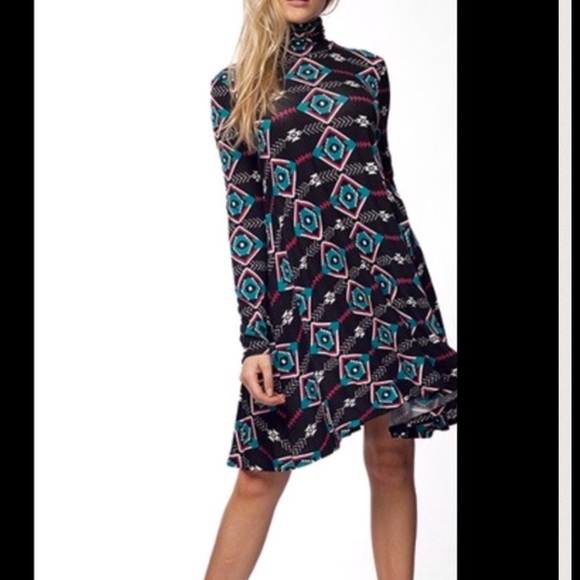 ❗️Aztec Turtleneck Tunic Slip Dress - Picture 2 of 2