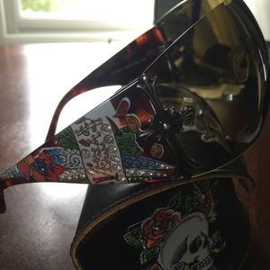 Ed Hardy sunglass EHS008 Swarovski Crystal
