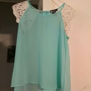 Miss Chiveous Crotchet Sleeve Blouse