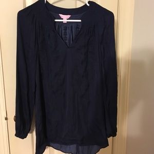 Lilly Pulitzer navy blue blouse