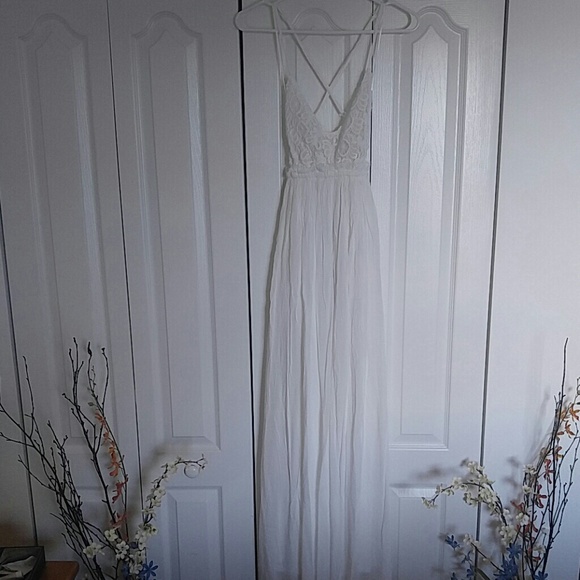 Camilla open back crochet maxi dress