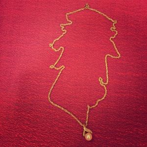 Gold mother of pearl diamonds necklace chain