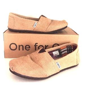 Toms Classic Natural Burlap Size 8.5