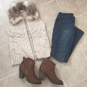Loft faux fur sweater vest