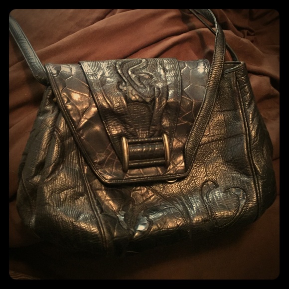 Sharif black leather purse