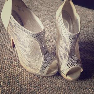 Ivory Rhinestone Pumps