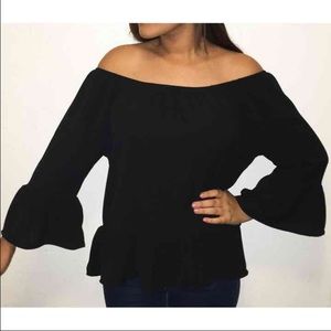 Black off the shoulder top