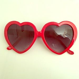 Red Heart Shaped Sunglasses