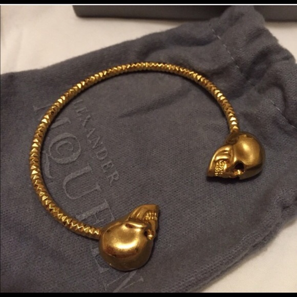 Alexander McQueen twin skull bracelet