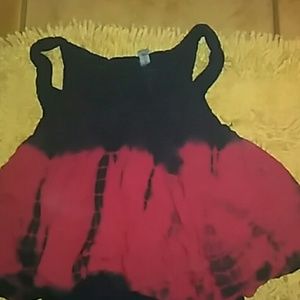 Tie dyed pink and navy blue dress