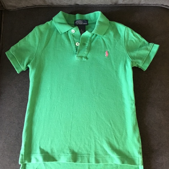 Boys green Polo size 5