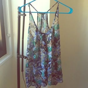 Blue floral tank