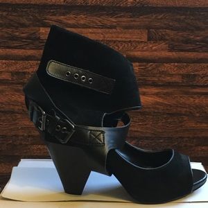 Madiline Black Open Toe Bootie