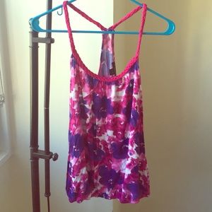 Pink and purple print tank