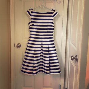 Kate Spade sz 4 navy/white striped boat neck dress