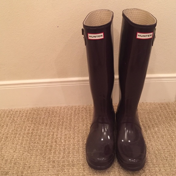 Dark purple hunter rainboots-original gloss