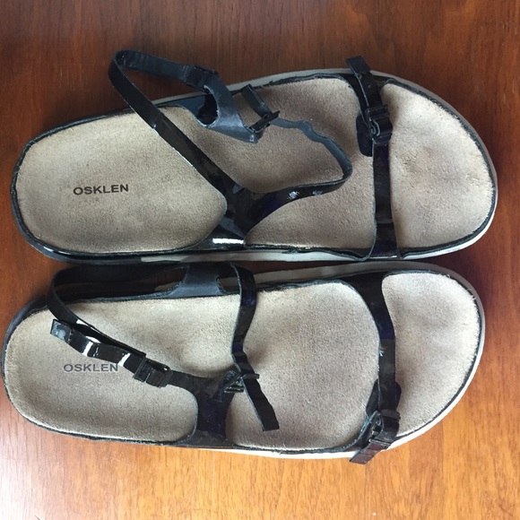 Osklen patent leather straps ergonomic soles