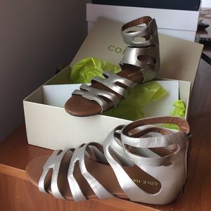 Cole Haan Air Vernonia Silver Gladiator Sandals