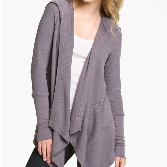 Splendid draped thermal hoodie