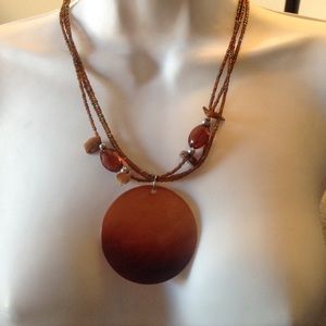 SUNDANCE CATALOG mother of pearl beaded necklace.